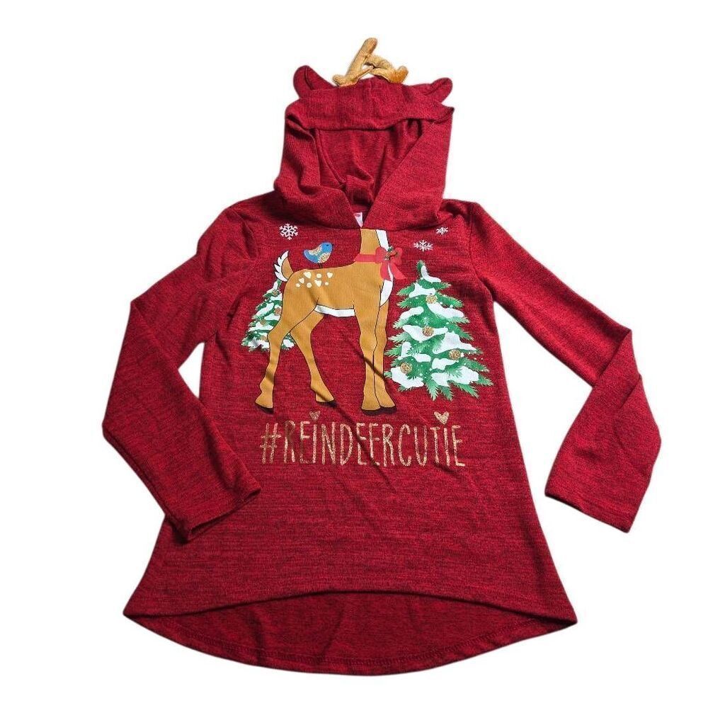 Holiday Time Reindeer Hoodie shirt S6/6x